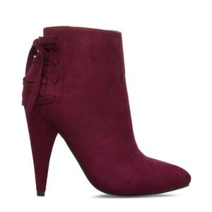 Baker Red Bootie with Lace-up and zip closure